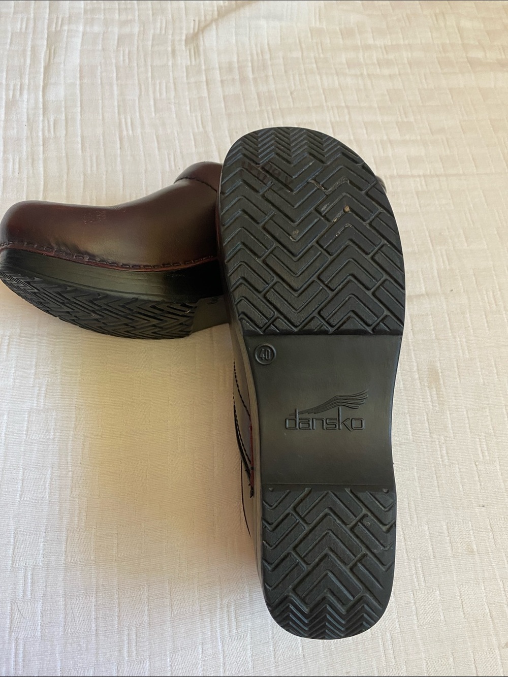 DANSKO Leather Clogs in Burgundy - Picture 6 of 7